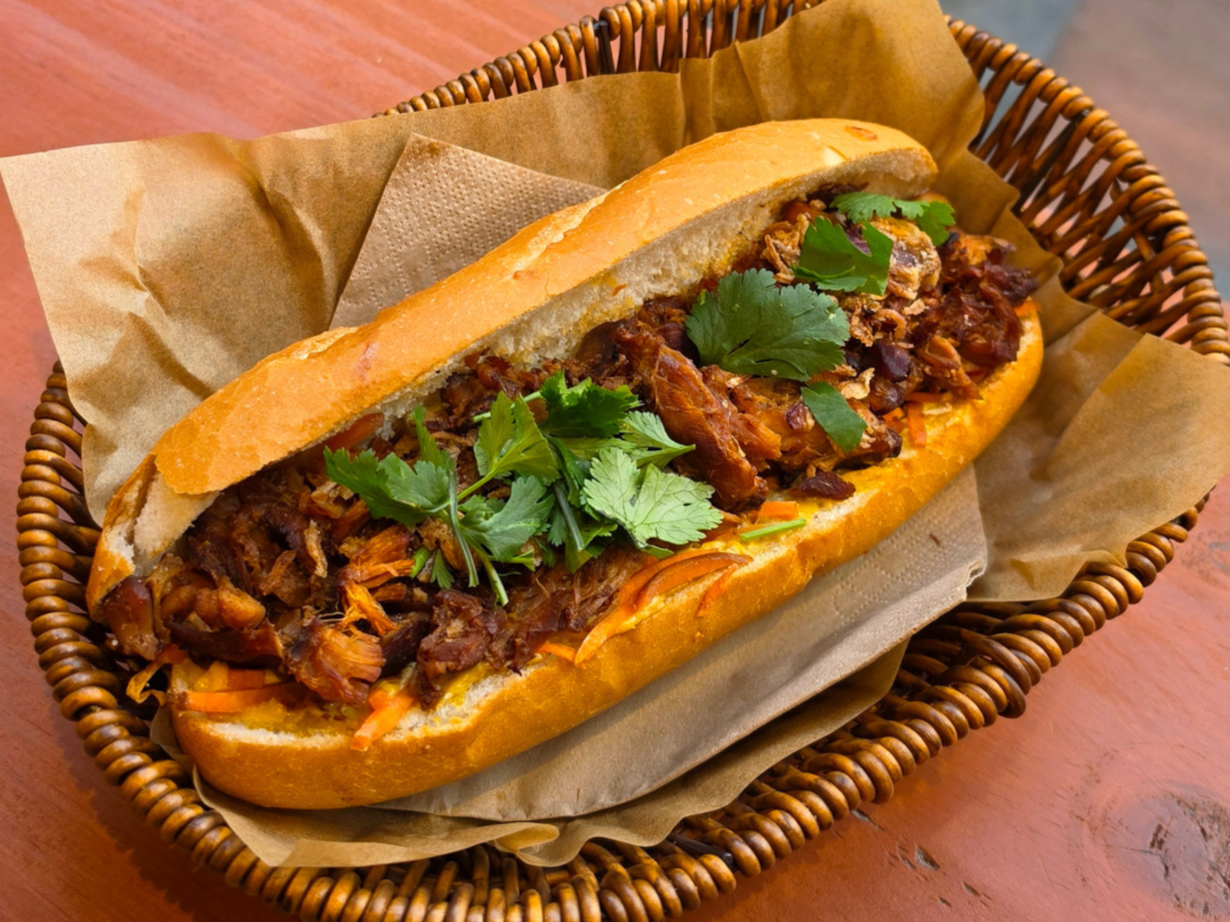 Grilled chicken banh mi
